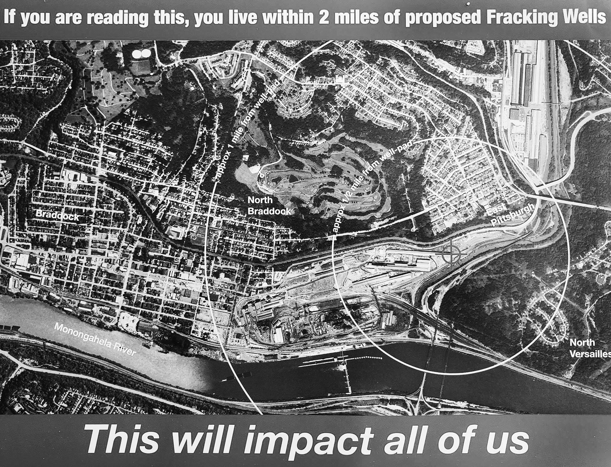 Anti-fracking campaign poster produced by the North Braddock Residents For Our Futures