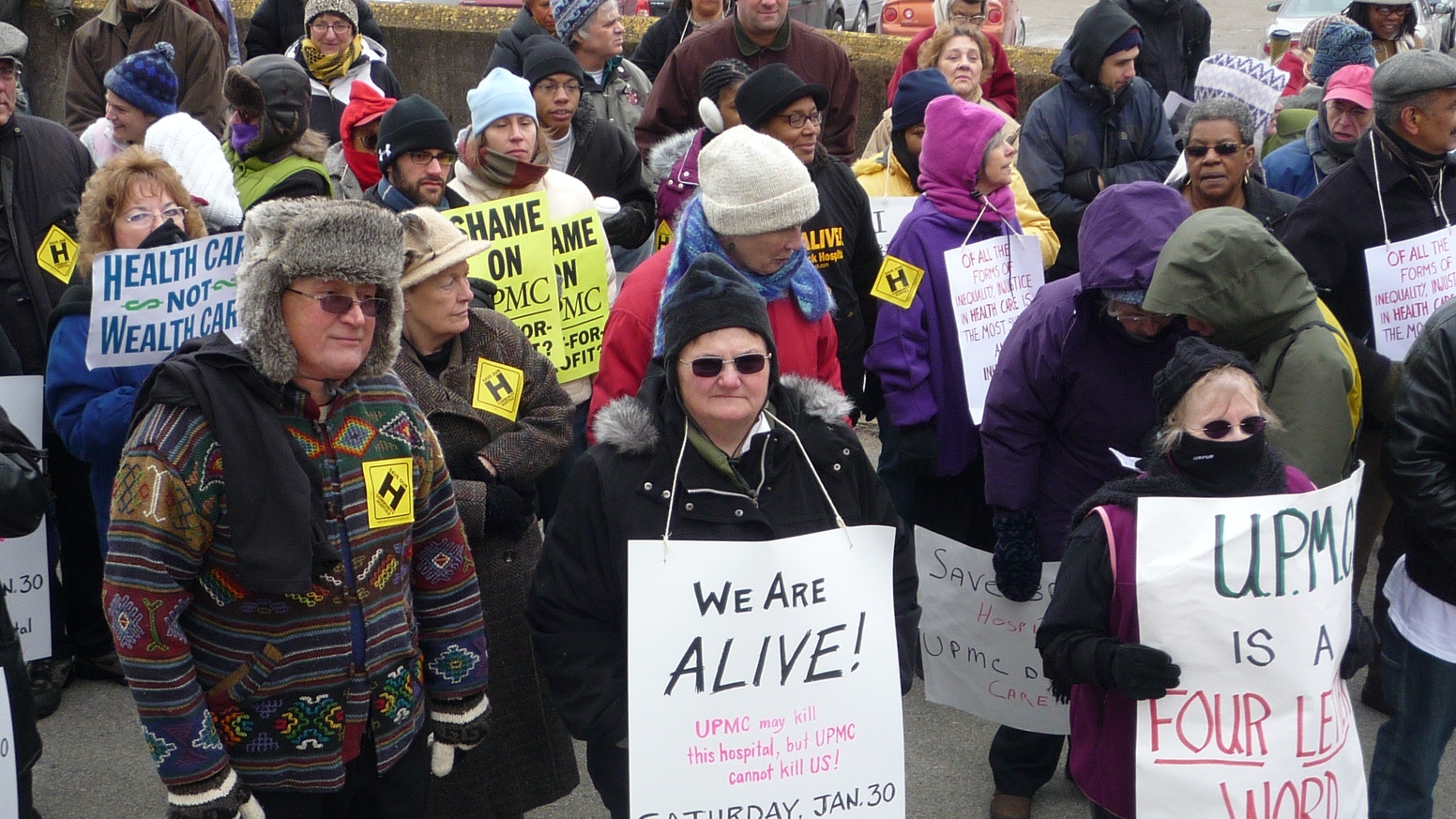 Protesters at UPMC Braddock fighting for its preservation