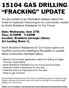 Braddock Fracking Update