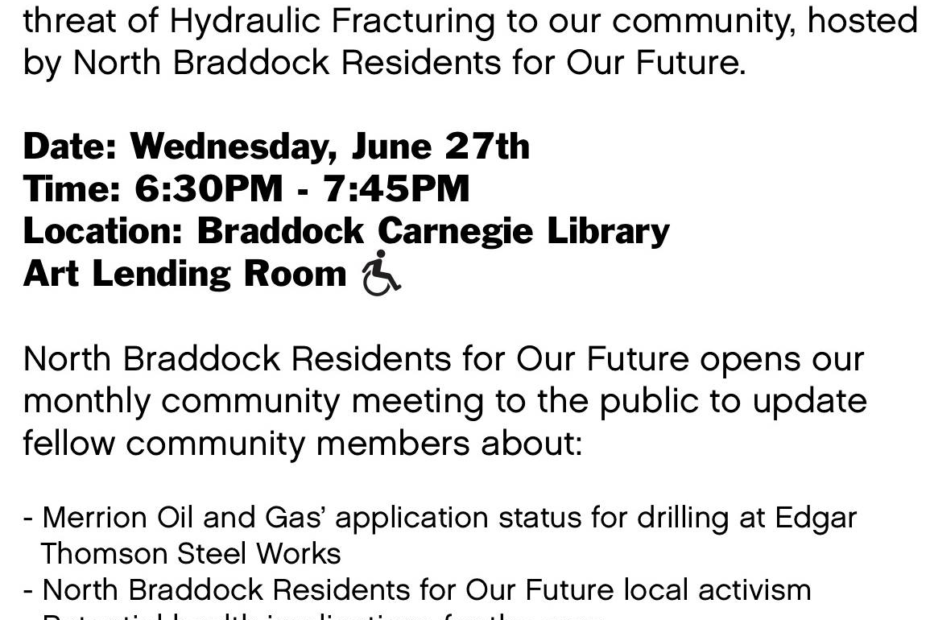 Braddock Fracking Update