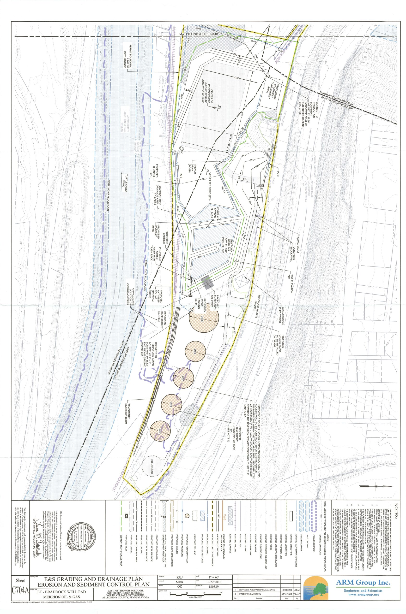 Braddock Well Pad Drawing - Drainage, Erosion and Sediment Control