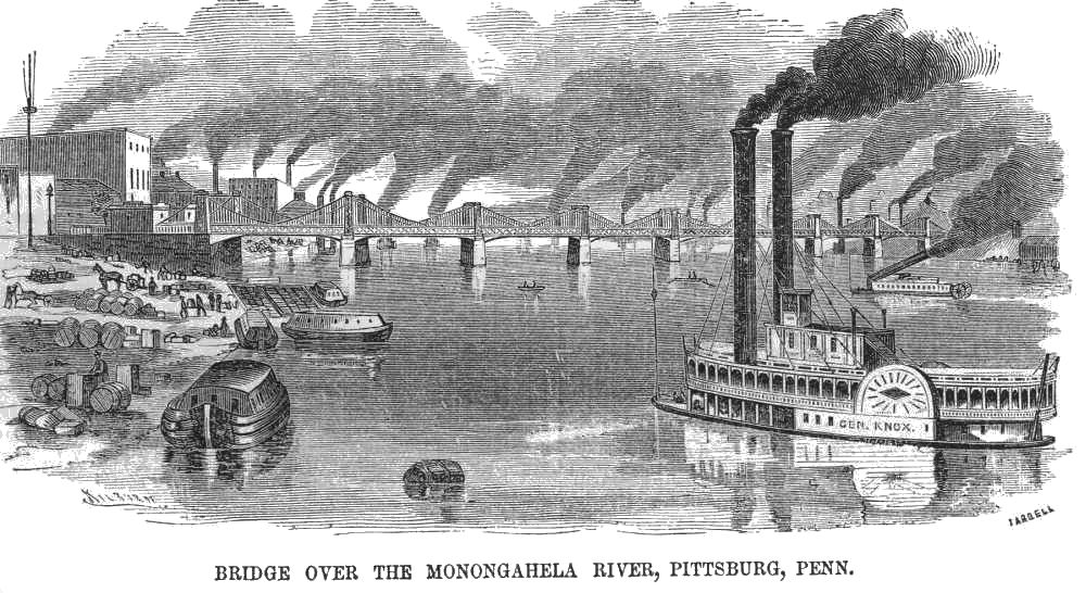 Bridge over the Monongahela River (1857). Source: Wikipedia