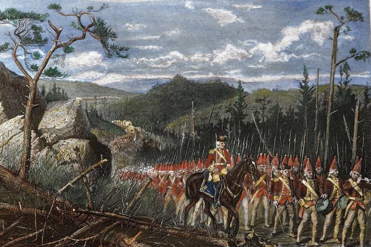 Painting of the Battle of Monongahela