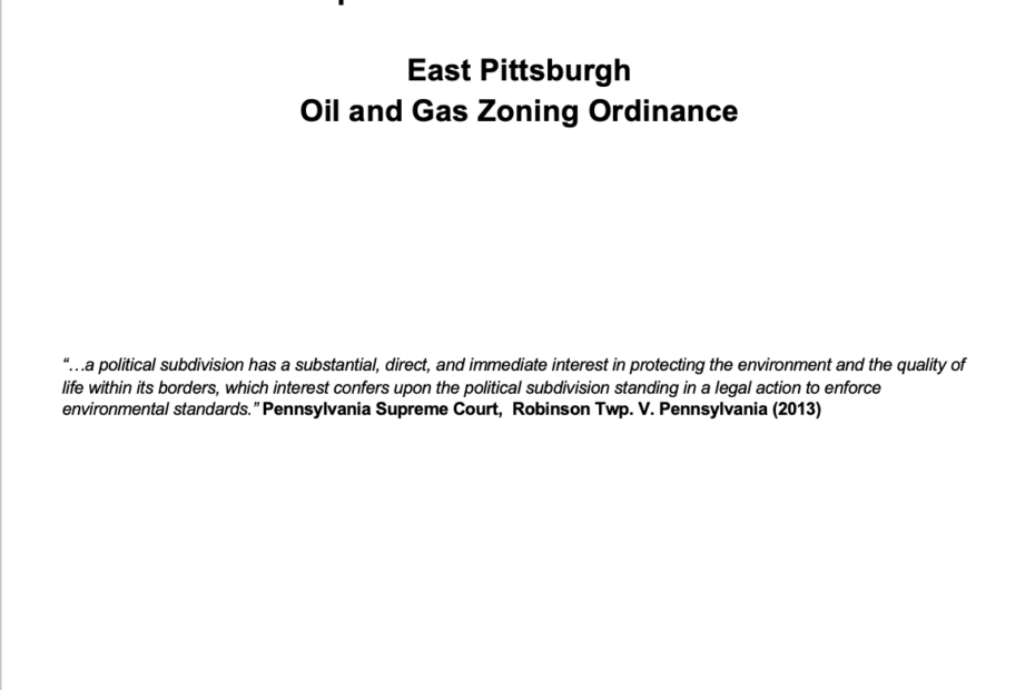East Pittsburgh Recommendation Report