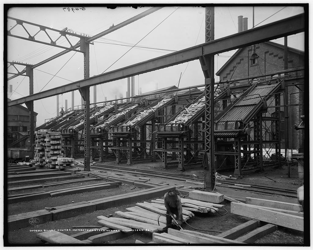 Billet chutes, Homestead Steel Works, Homestead, Pa, 1901