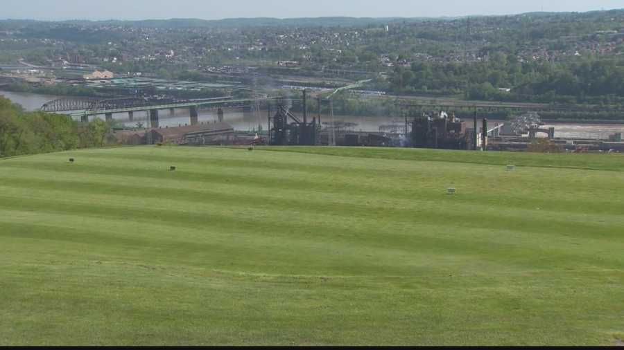 A view from the Grand View Golf Course to the Edgar Thomson Plant below, a precursor to the golf course's potential future